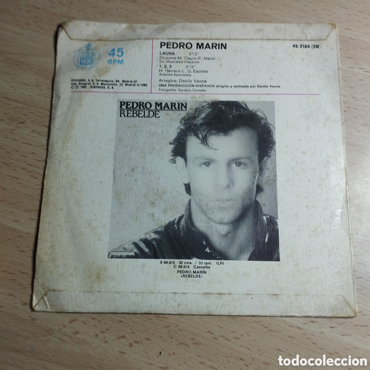Discos de vinilo: Single 7&rdquo; Pedro Mar&iacute;n 1981 Laura + 1,2,3. - Foto 2