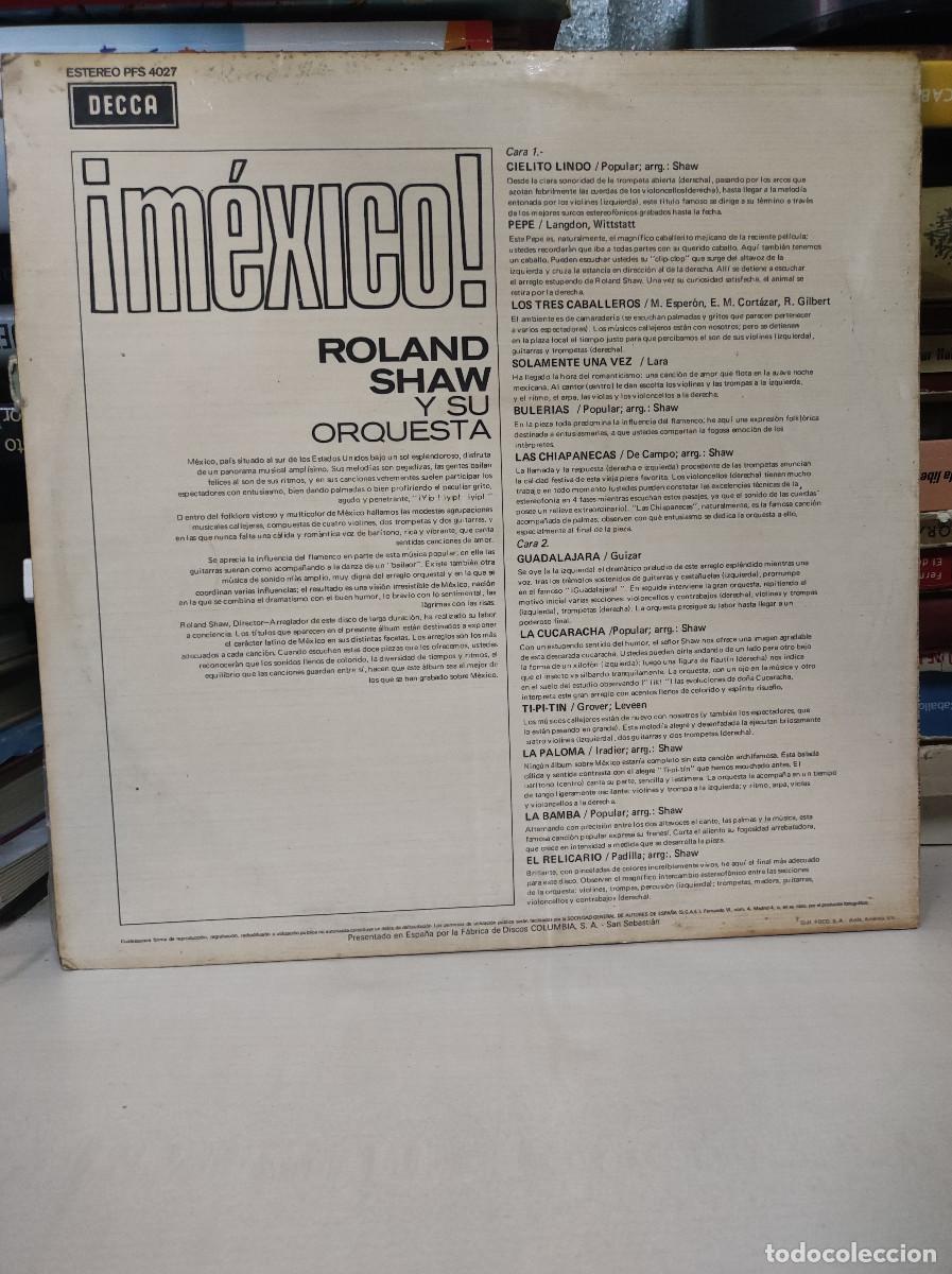 Discos de vinilo: Roland Shaw Y Su Orquesta &ndash; &iexcl;M&eacute;xico! - Foto 2