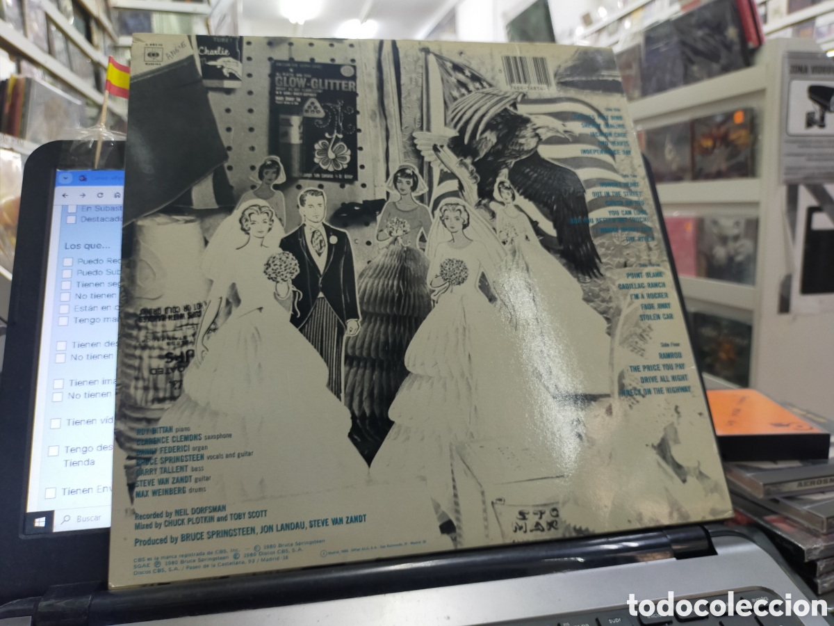 Discos de vinilo: Bruce Springsteen doble LP the River Espa&ntilde;a con c&oacute;digo de barras - Foto 2