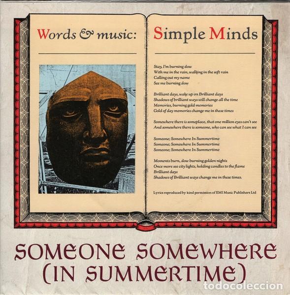 Discos de vinilo: Simple Minds &ndash; Someone Somewhere (In Summertime) - Poster Sleeve - Foto 1