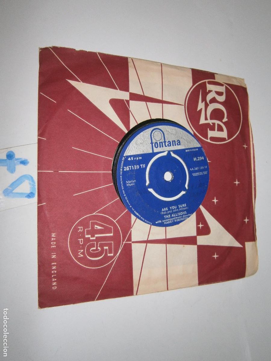 Discos de vinilo: ANTIGUO SINGLES - THE ALLISONS - Foto 1