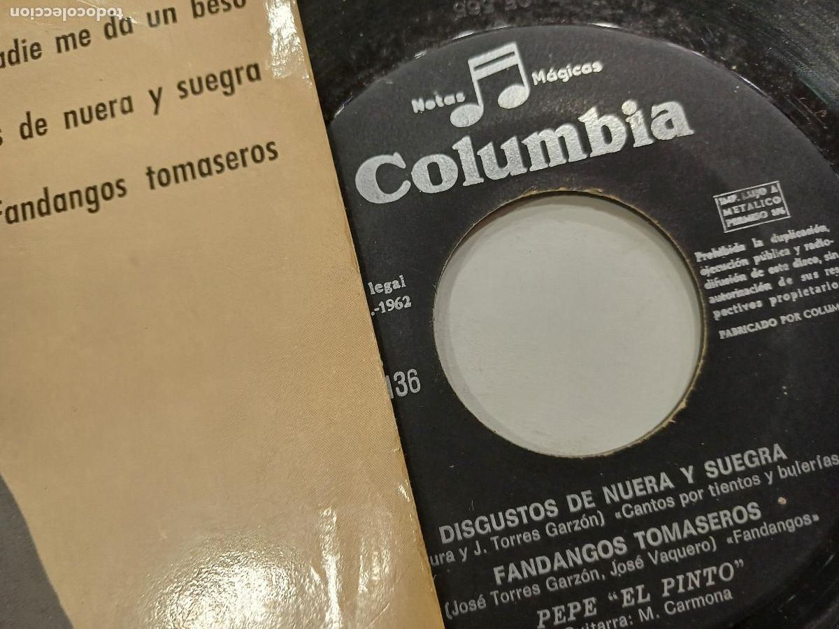 Discos de vinilo: PEPE PINTO/RECUERDO DE SENTIMIENTO/SINGLE. - Foto 2