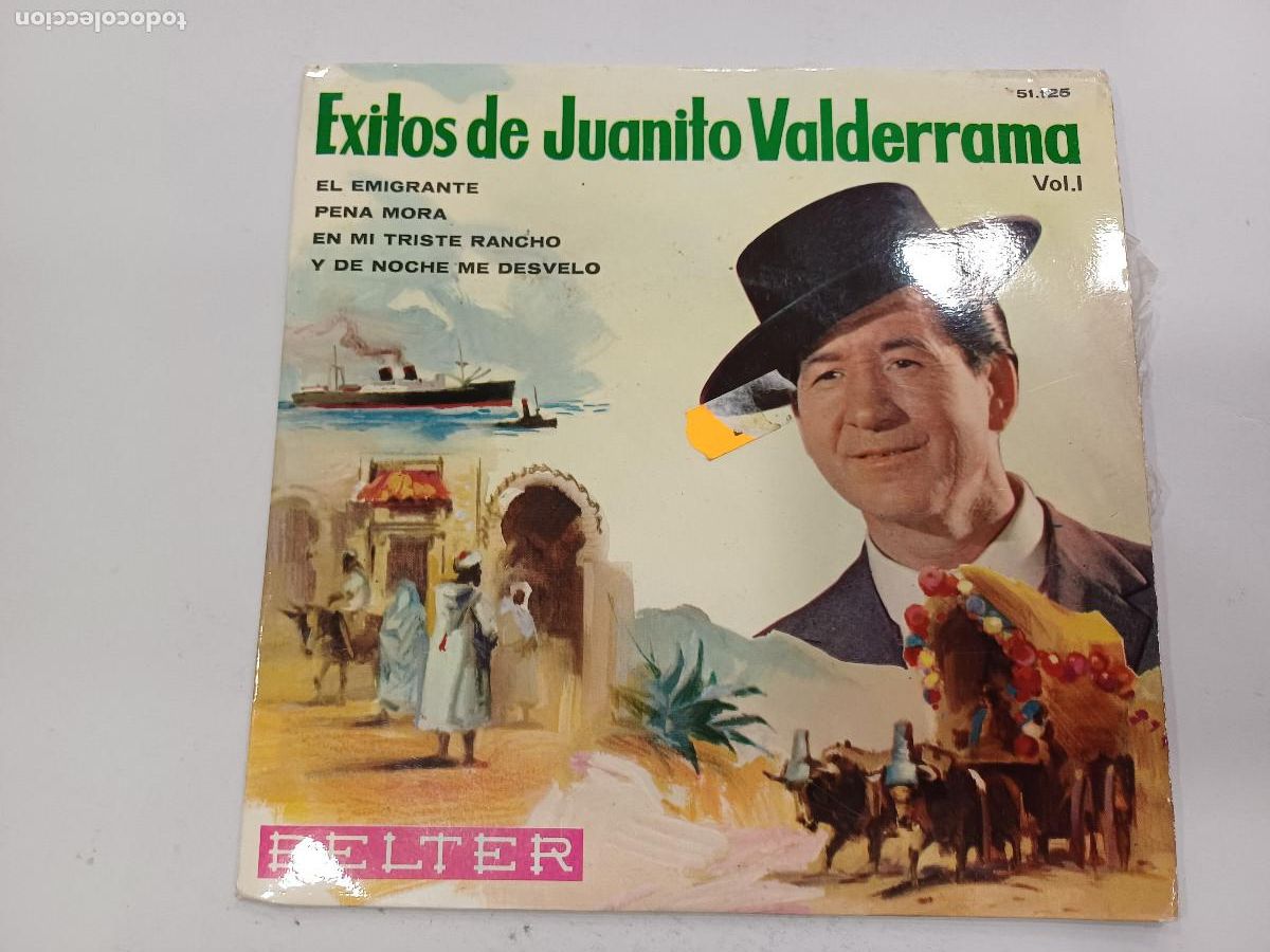 Discos de vinilo: EXITOS DE JUANITO VALDERRAMA/EL EMIGRANTE/SINGLE. - Foto 1