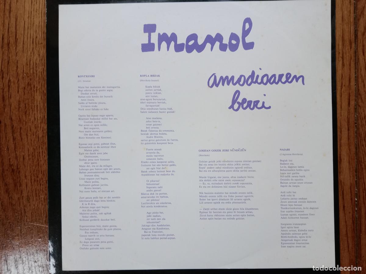Discos de vinilo: Imanol - amodioaren berri - Foto 3