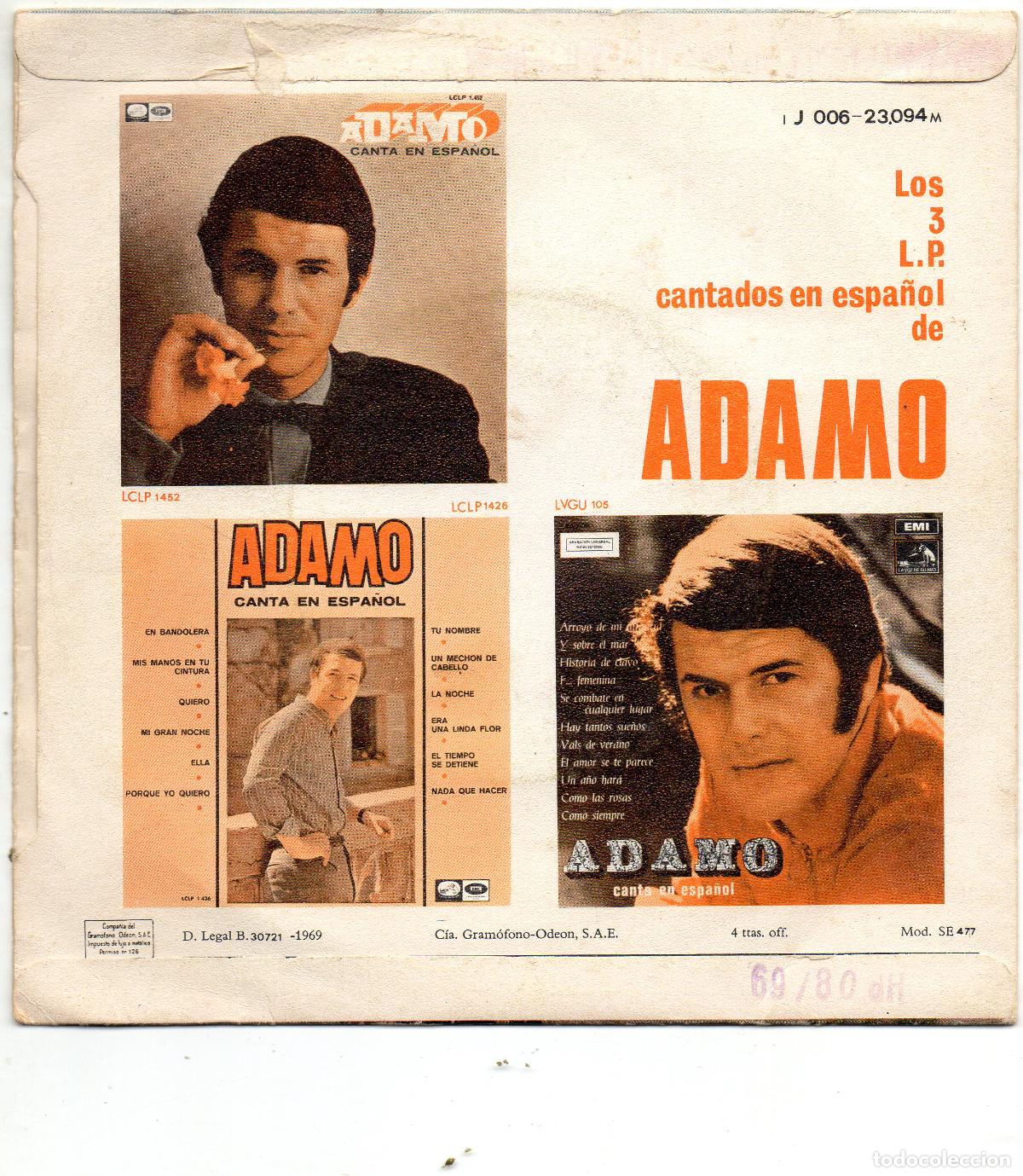 Discos de vinilo: ADAMO - MA&Ntilde;ANA EN LA LUNA - 1969 - SINGLE - Foto 2