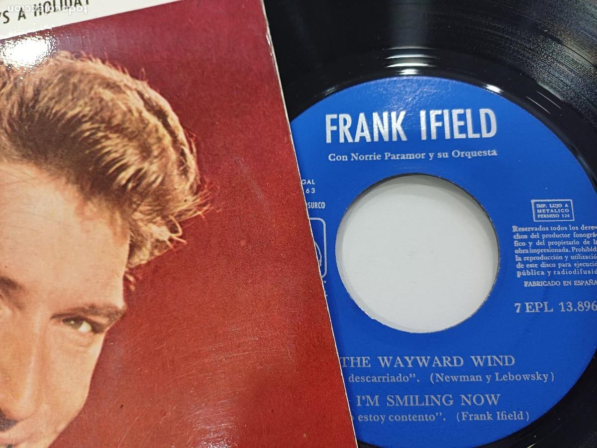 Discos de vinilo: FRANK IFIELD/THE WAYWARD WIND/SINGLE. - Foto 2