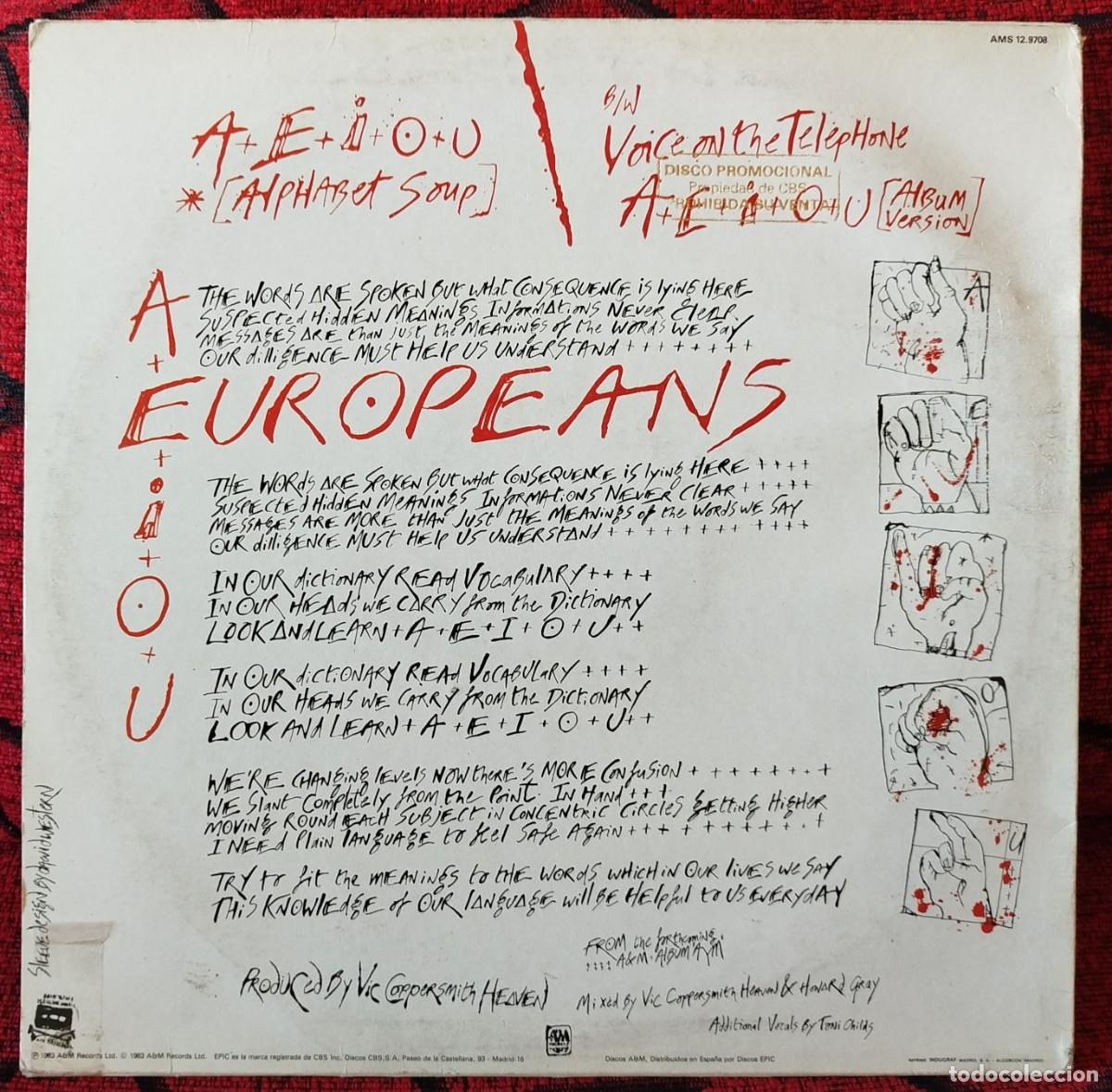 Discos de vinilo: EUROPEANS ** A.E.I.O.U. ** MAXI SINGLE VINILO 1983 - Foto 2