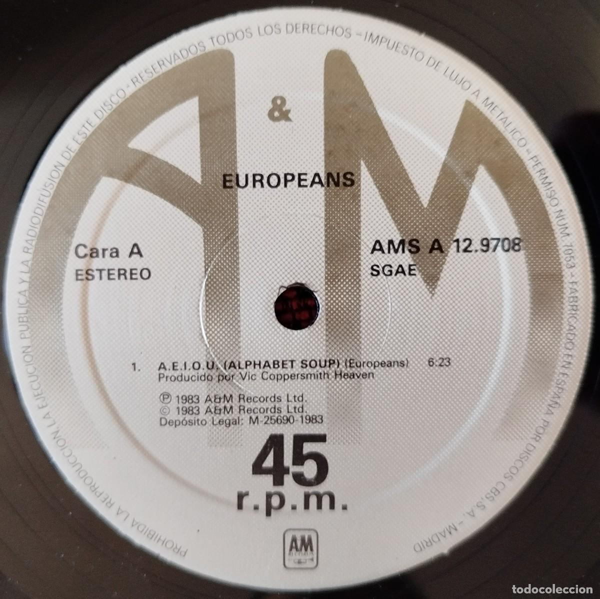 Discos de vinilo: EUROPEANS ** A.E.I.O.U. ** MAXI SINGLE VINILO 1983 - Foto 3