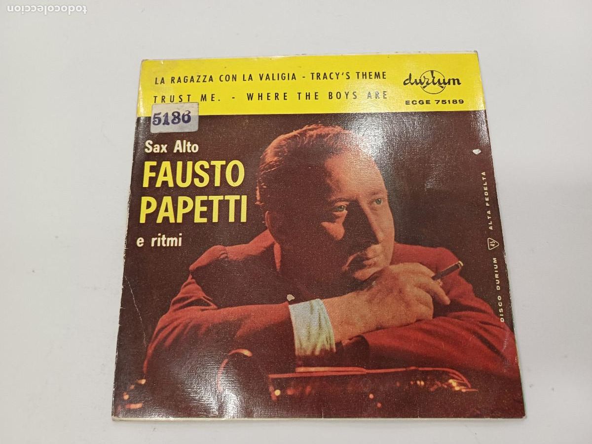 Disques de vinyle: FAUSTO PAPETTI/LA RAGAZZA CON LA VALIGIA/SINGLE.