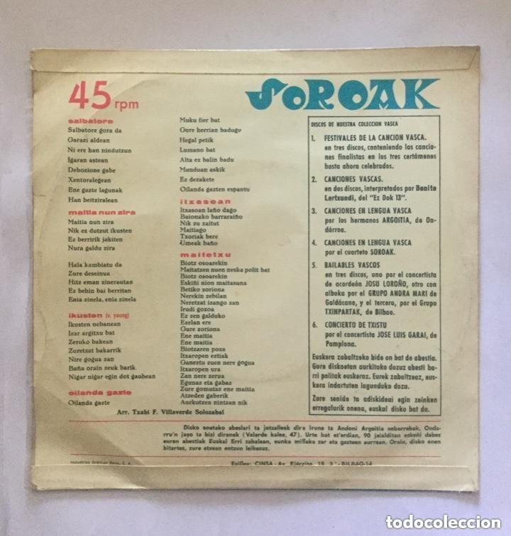 Discos de vinilo: SOROAK N&ordm;1 - SALBATORE - 5 - Foto 2