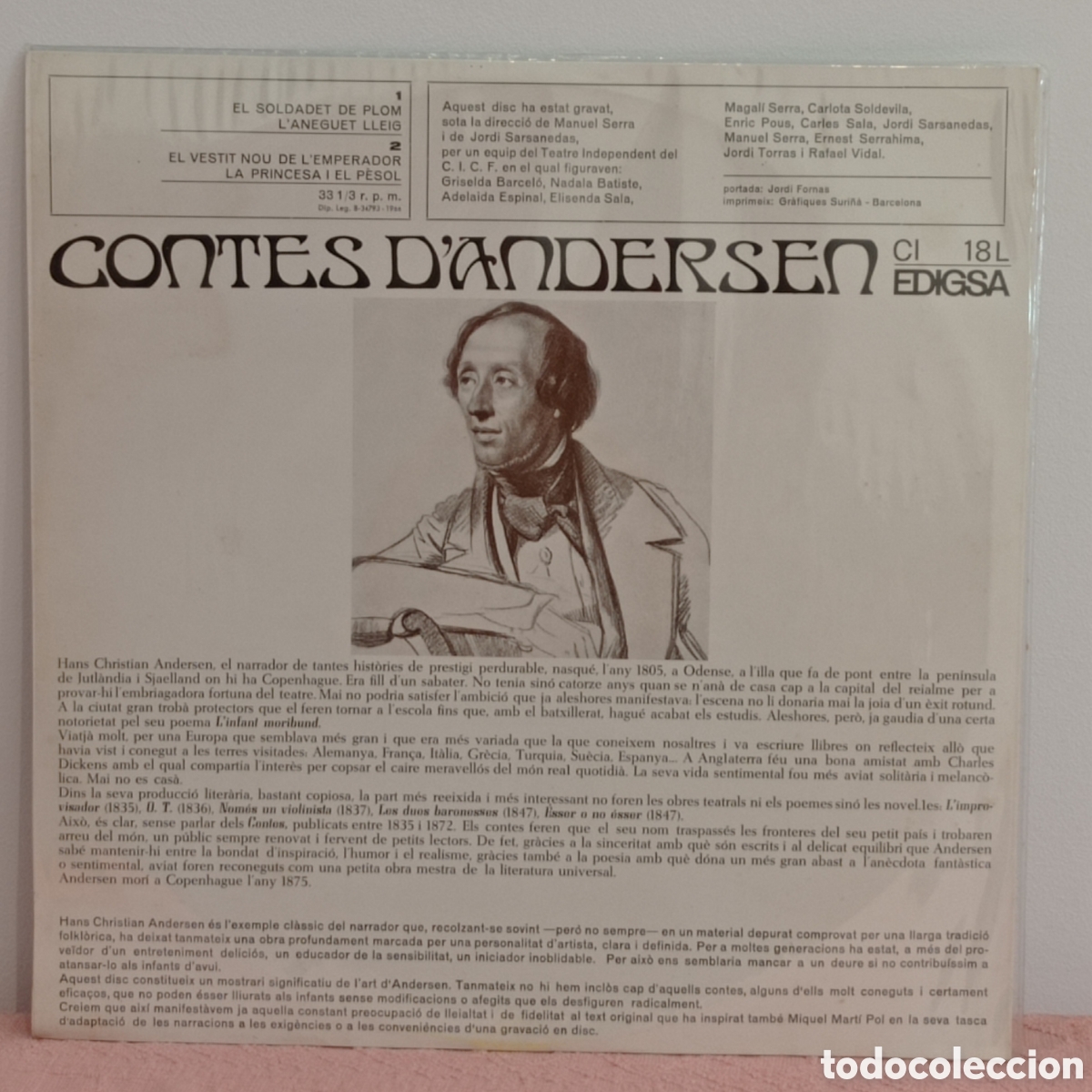 Discos de vinilo: vv.aa.CONTES DANDERSEN (EDIGSA 1966) ENRIC POUS ... - Foto 2