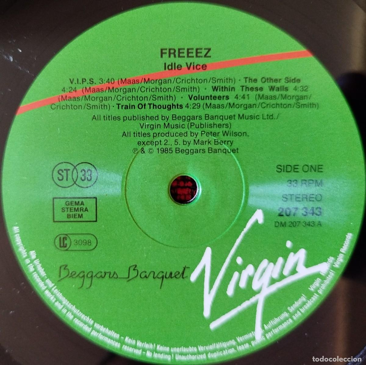Discos de vinilo: FREEEZ ** Idle Vice ** VINILO LP 1985 - Foto 3