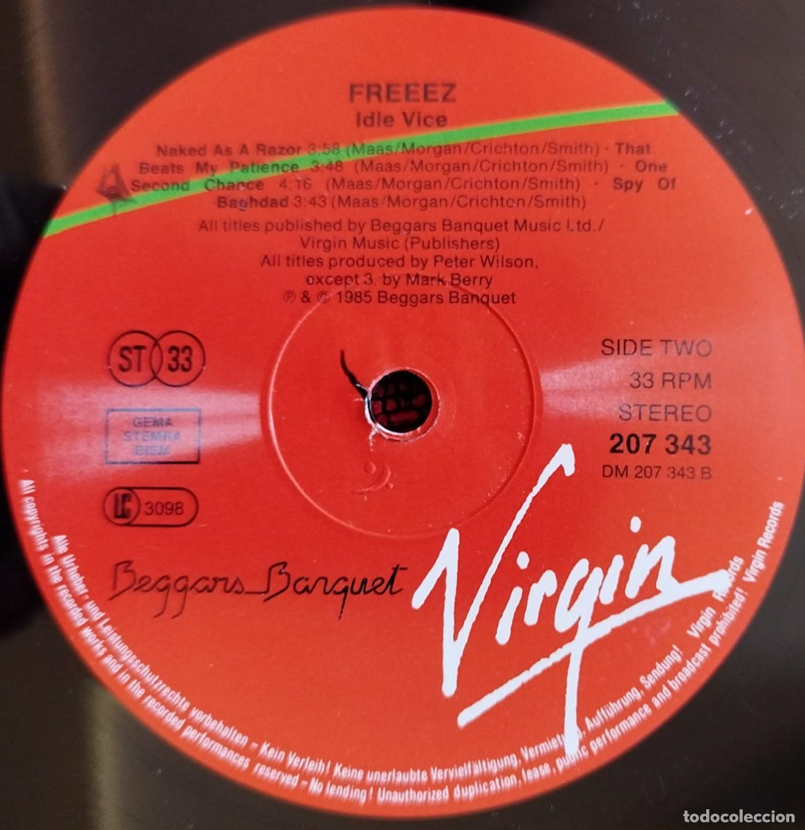 Discos de vinilo: FREEEZ ** Idle Vice ** VINILO LP 1985 - Foto 4