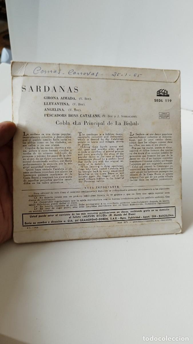 Discos de vinilo: Sardanas COBLA LA PRINCIPAL DE LA BISBAL. Ep 7&rdquo;. - Foto 2