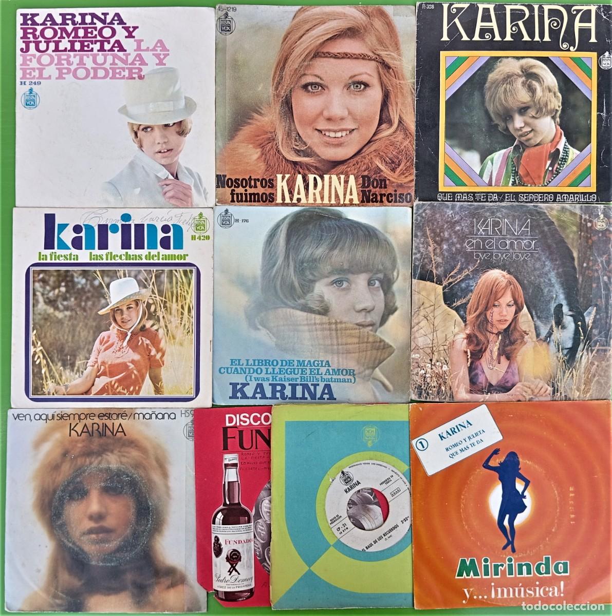 Discos de vinilo: Lote de 10 singles de Karina - Foto 1