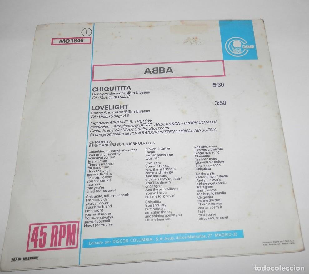 Discos de vinilo: DISCO SINGLE DE VINILLO DE LA BANDA ABBA - Foto 2