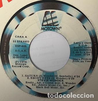 Discos de vinilo: Stevie Wonder - Saturn/Ebony Eyes Single 7&rdquo; - Foto 1