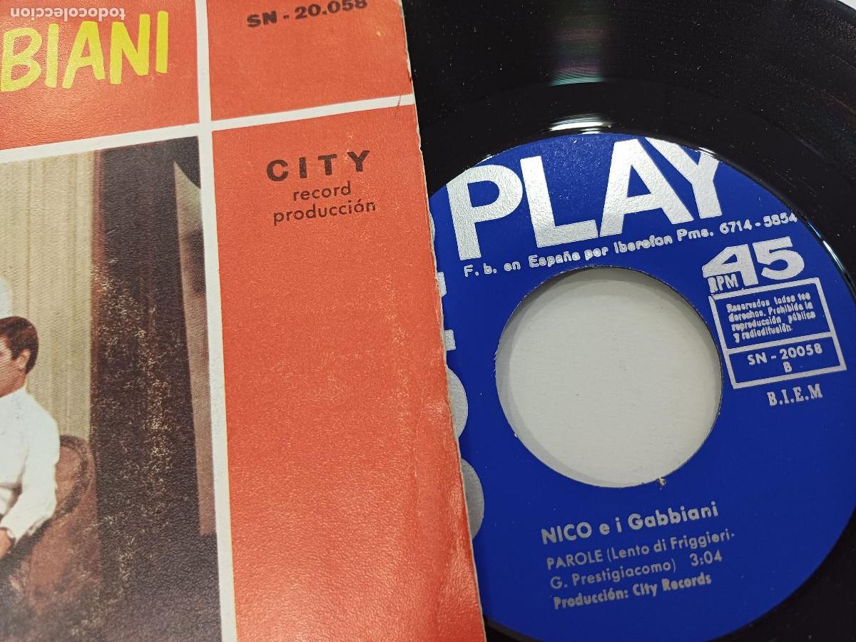Discos de vinilo: NICO E I GABBIANI/ORAL SAI/SINGLE. - Foto 2
