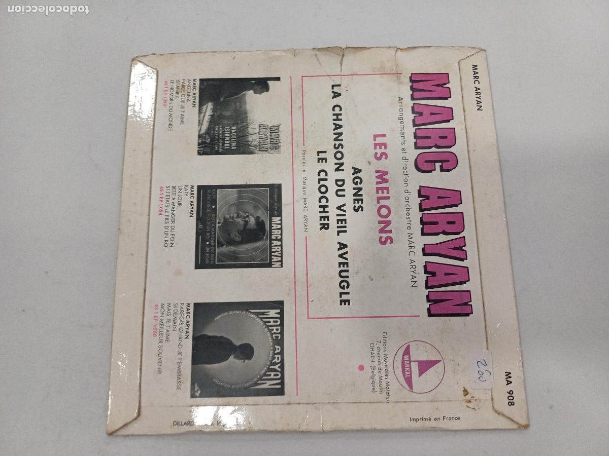 Discos de vinilo: MARC ARYAN/LES MELONS/SINGLE. - Foto 3