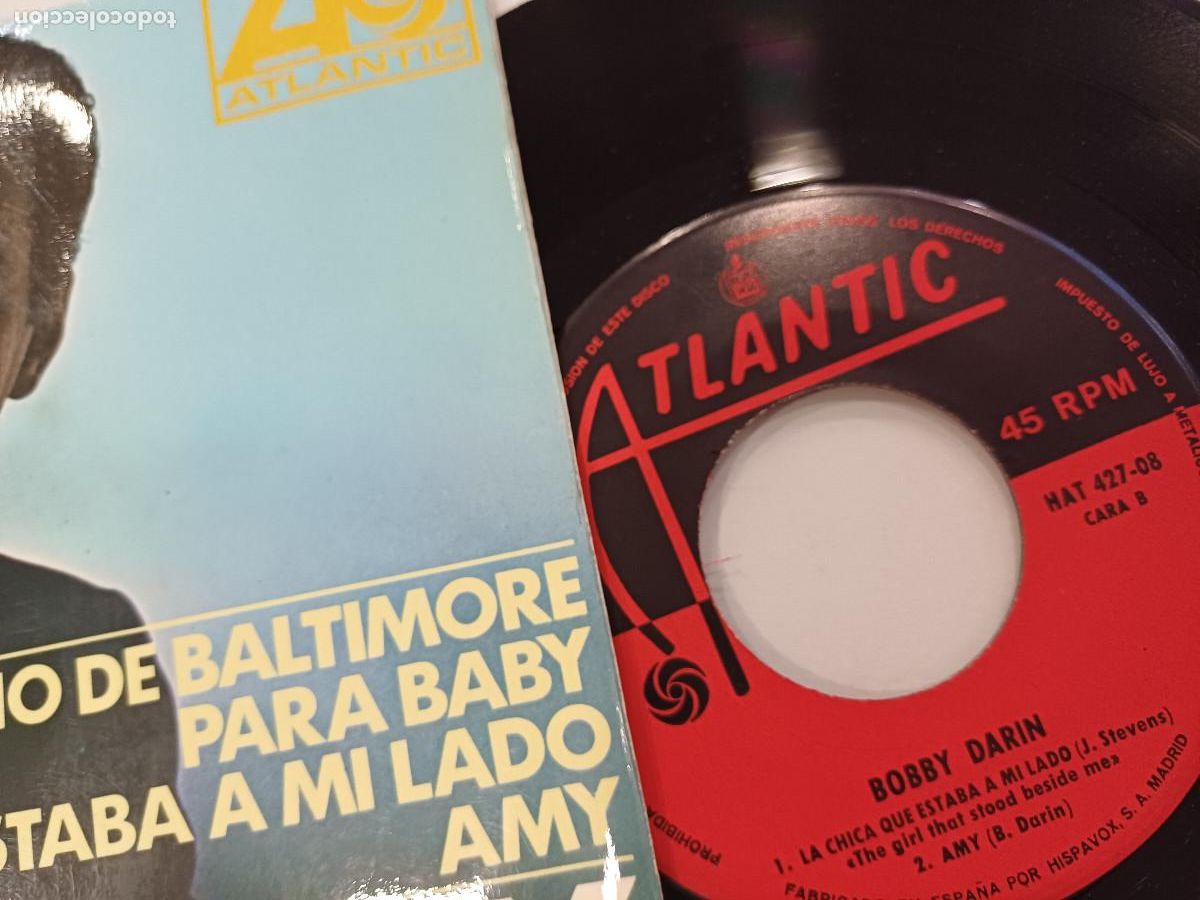 Discos de vinilo: BOBBY DARIN/LA DAMA VINO DE BALTIMORE/SINGLE. - Foto 2