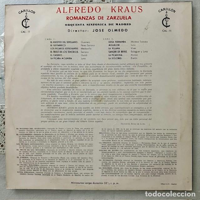 Discos de vinilo: ALFREDO KRAUS - Zarzuela - Foto 2