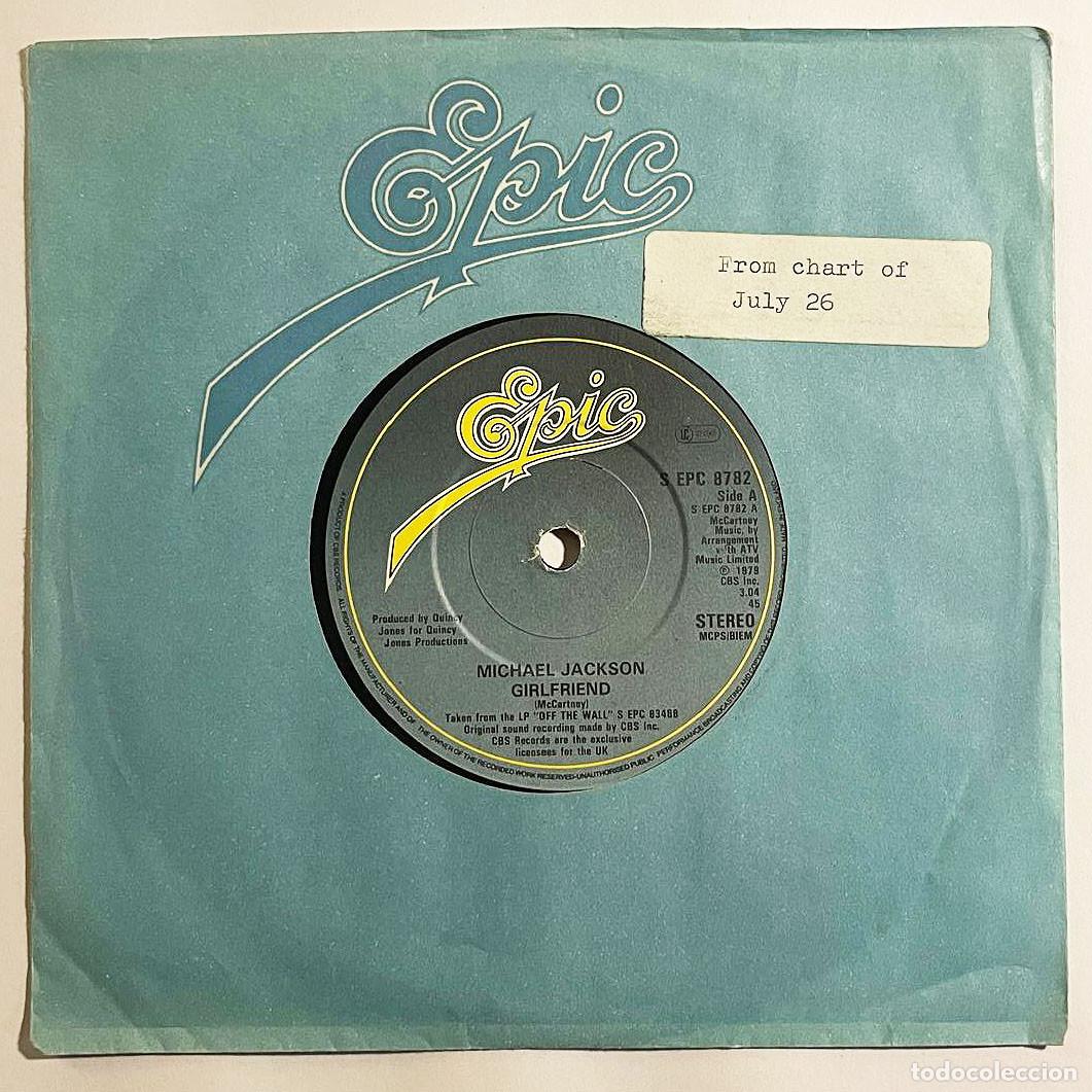 Discos de vinilo: MICHAEL JACKSON / GIRLFRIEND / Single 1979 / Epic UK - Foto 1