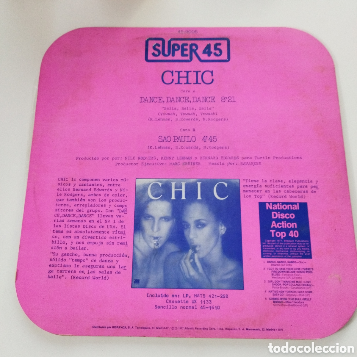 Discos de vinilo: VINILO MAXI SINGLE / CHIC DANCE DANCE DANCE / 1977 - Foto 2