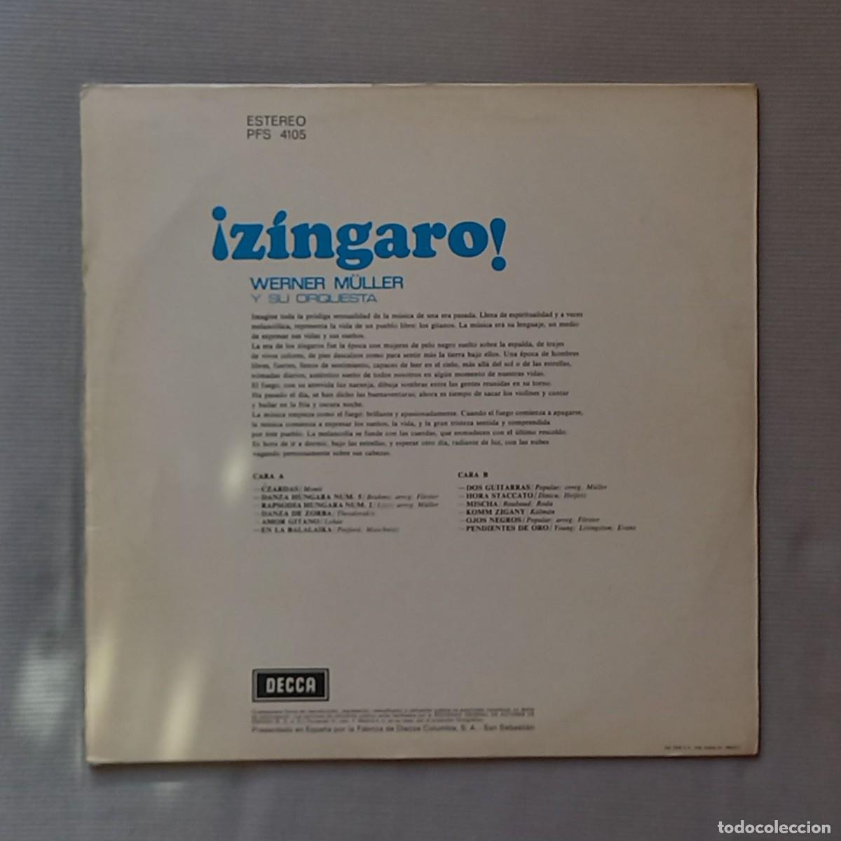 Discos de vinilo: WERNER M&Uuml;LLER Y SU ORQUESTA - &iexcl;Z&Iacute;NGARO! - Foto 2