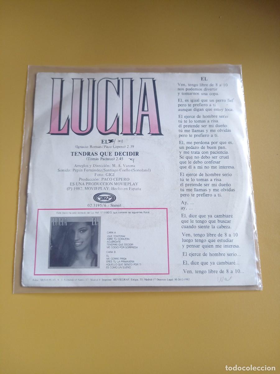 Discos de vinilo: Luc&iacute;a - &Eacute;l / Tendr&aacute;s que decidir 1982 - Foto 2