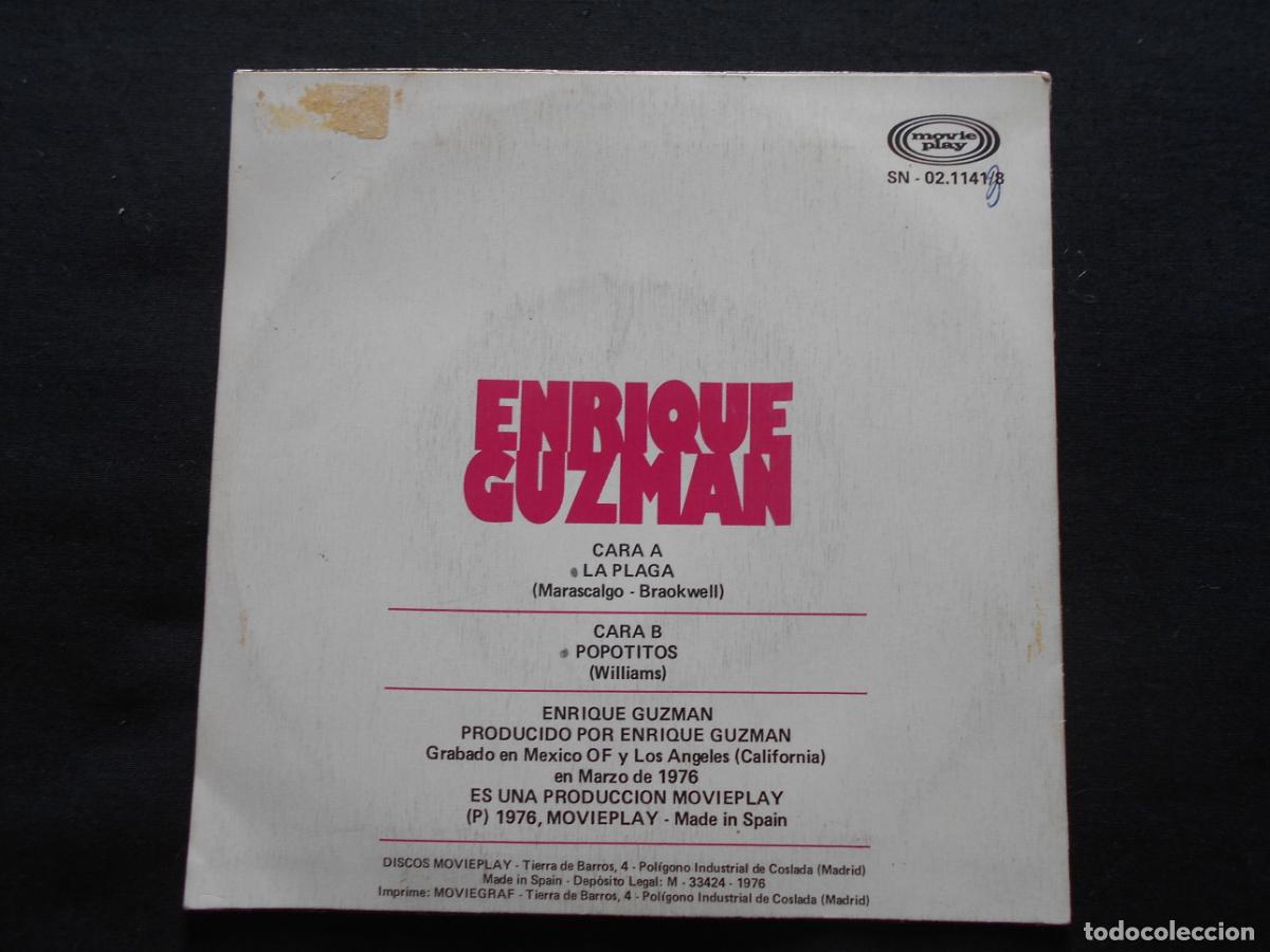 Discos de vinilo: ENRIQUE GUZMAN // LA PLAGA - POPOTITOS - Foto 2
