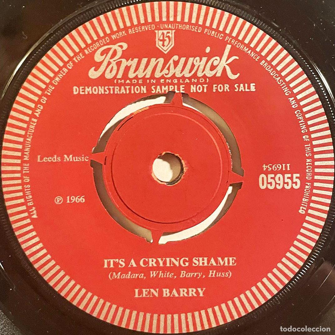 Discos de vinilo: LEN BARRY / SOMEWHERE / Single (PROMO) 1966 / Brunswick US - Foto 3