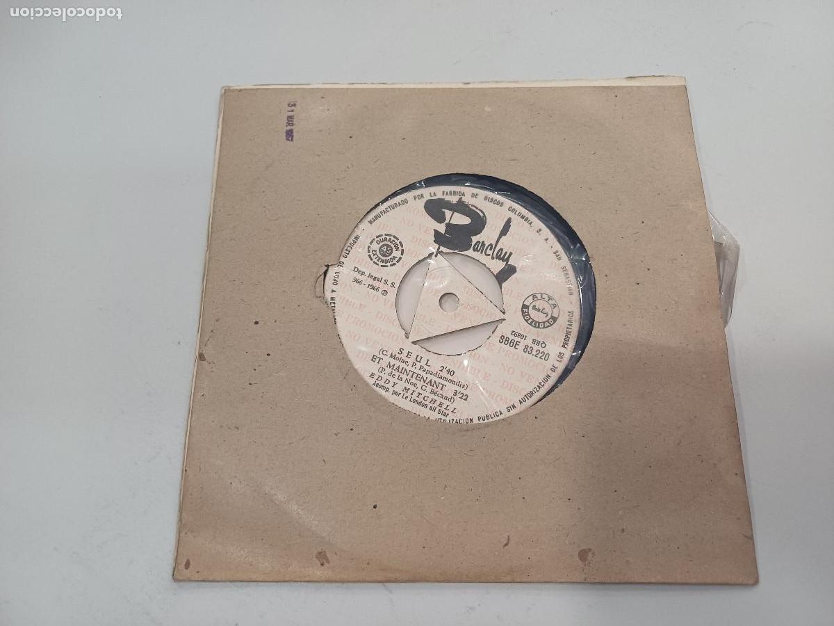 Discos de vinilo: EDDY MITCHELL/SEUL/SINGLE PROMOCIONAL. - Foto 1