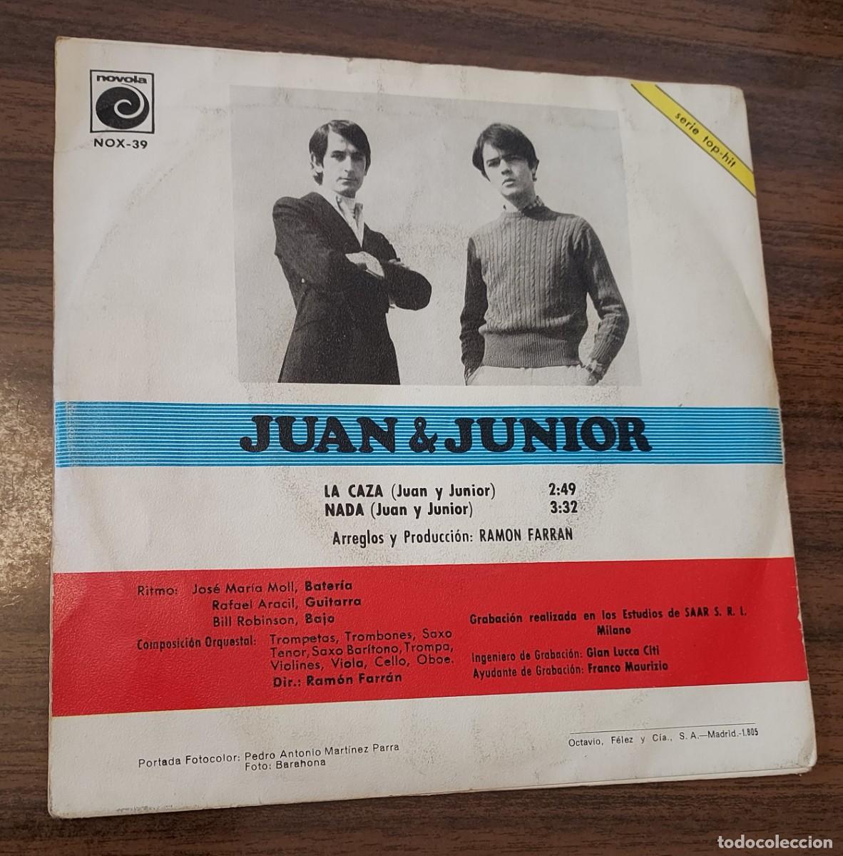 Discos de vinilo: JUAN Y JUNIOR - LA CAZA / NADA - SINGLE 1967 - Foto 2