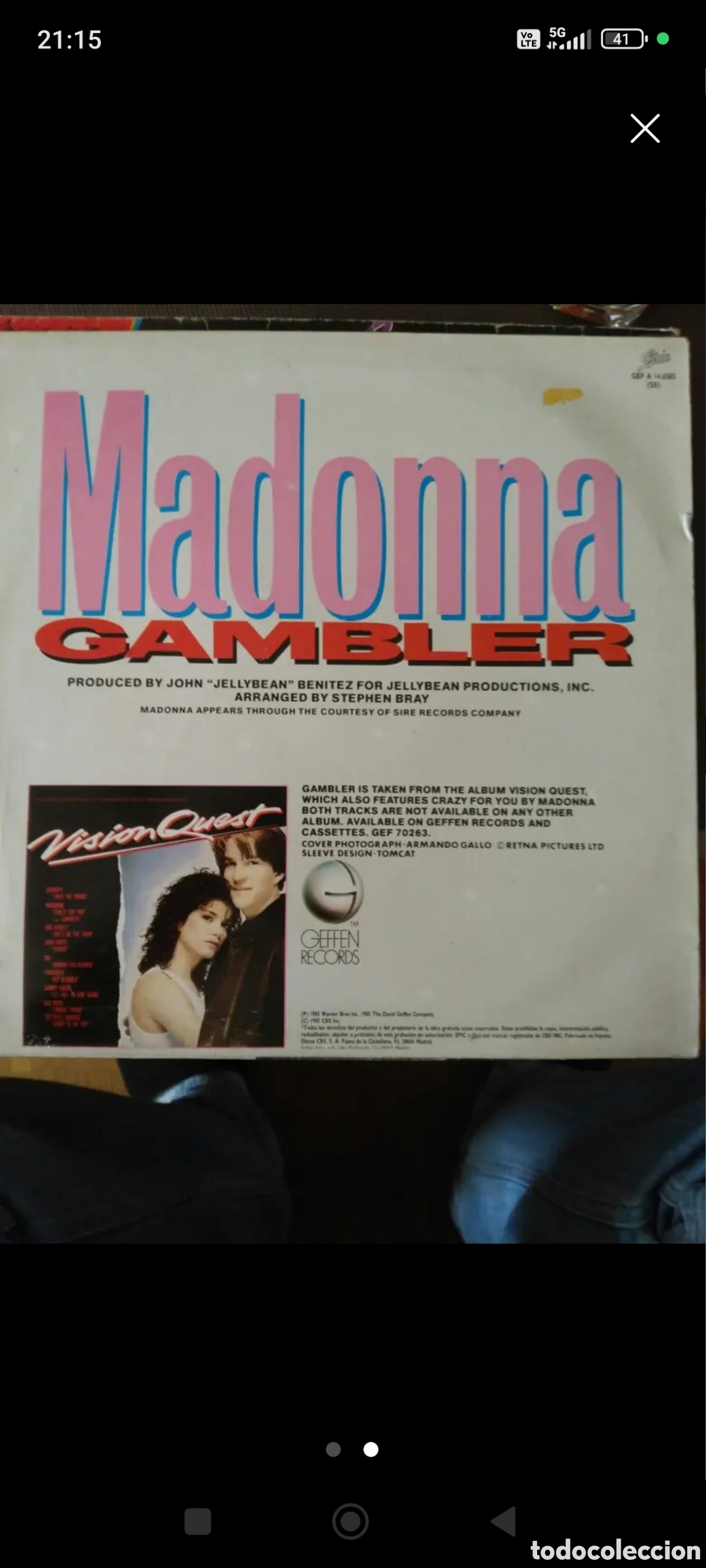 Discos de vinilo: MADONNA ,GAMBLER..... - Foto 2