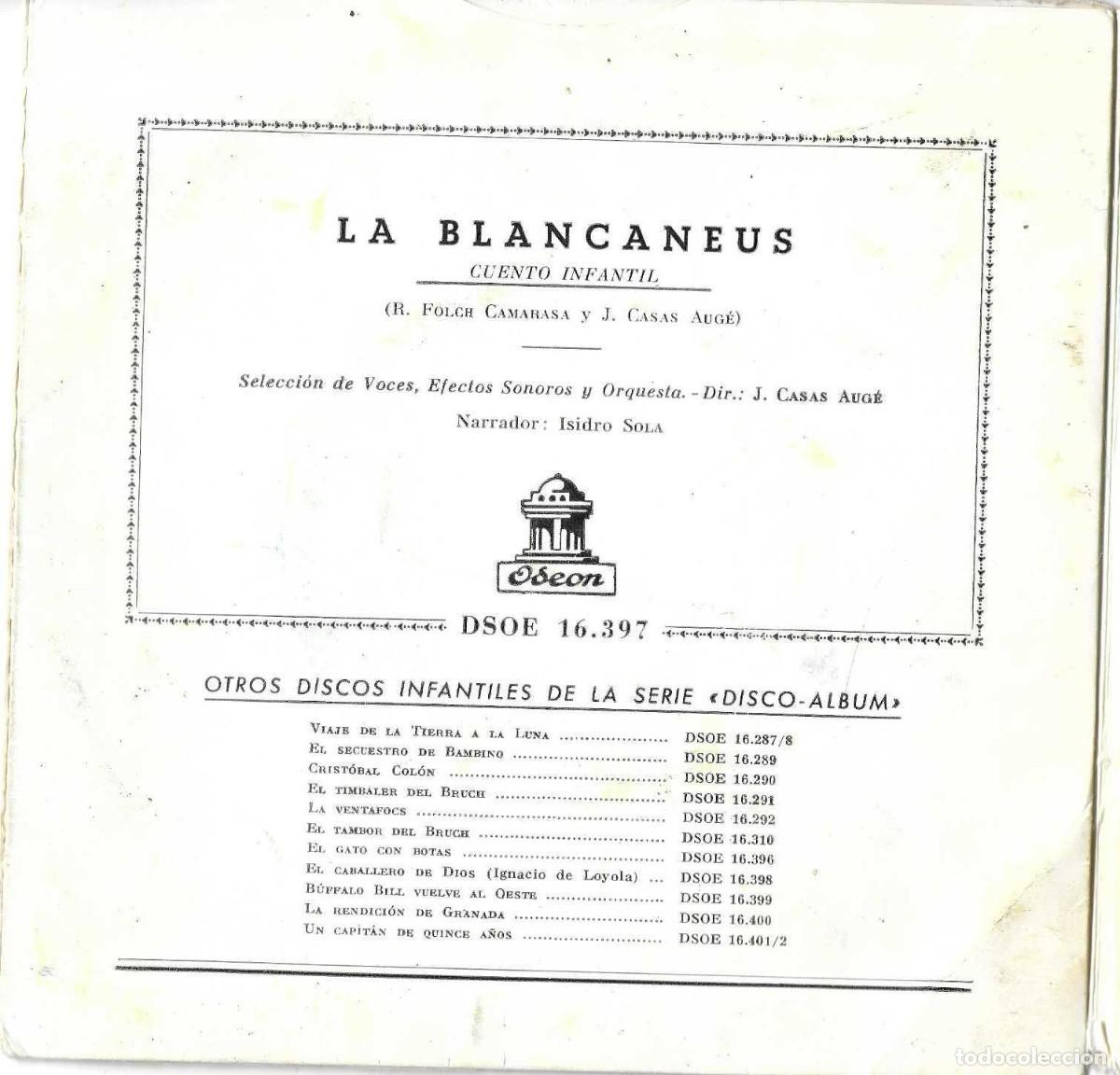 Discos de vinilo: LA BLANCANEUS - DISCO ALBUM - ODEON - 1960 - Foto 2