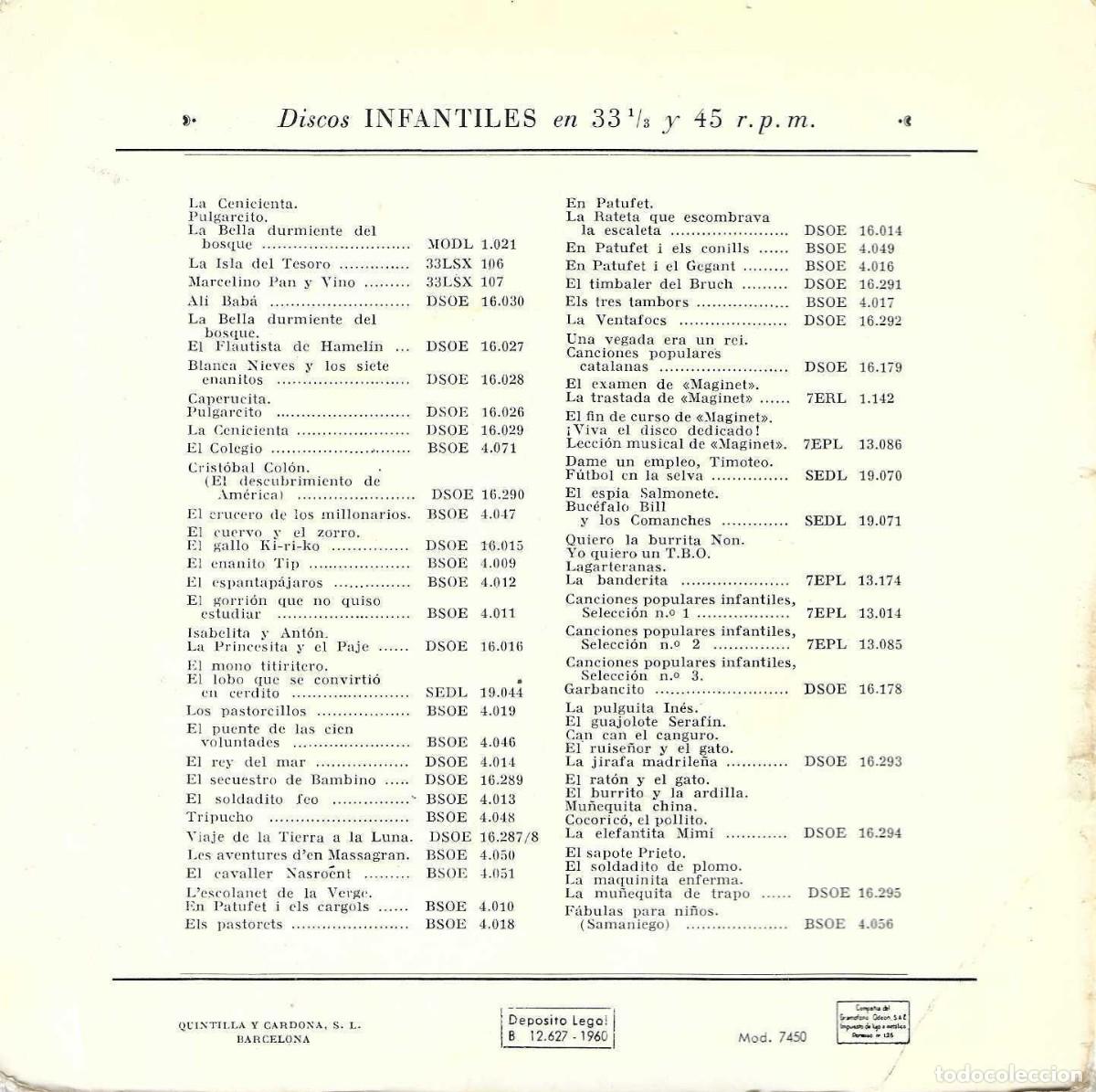 Discos de vinilo: LA BLANCANEUS - DISCO ALBUM - ODEON - 1960 - Foto 6