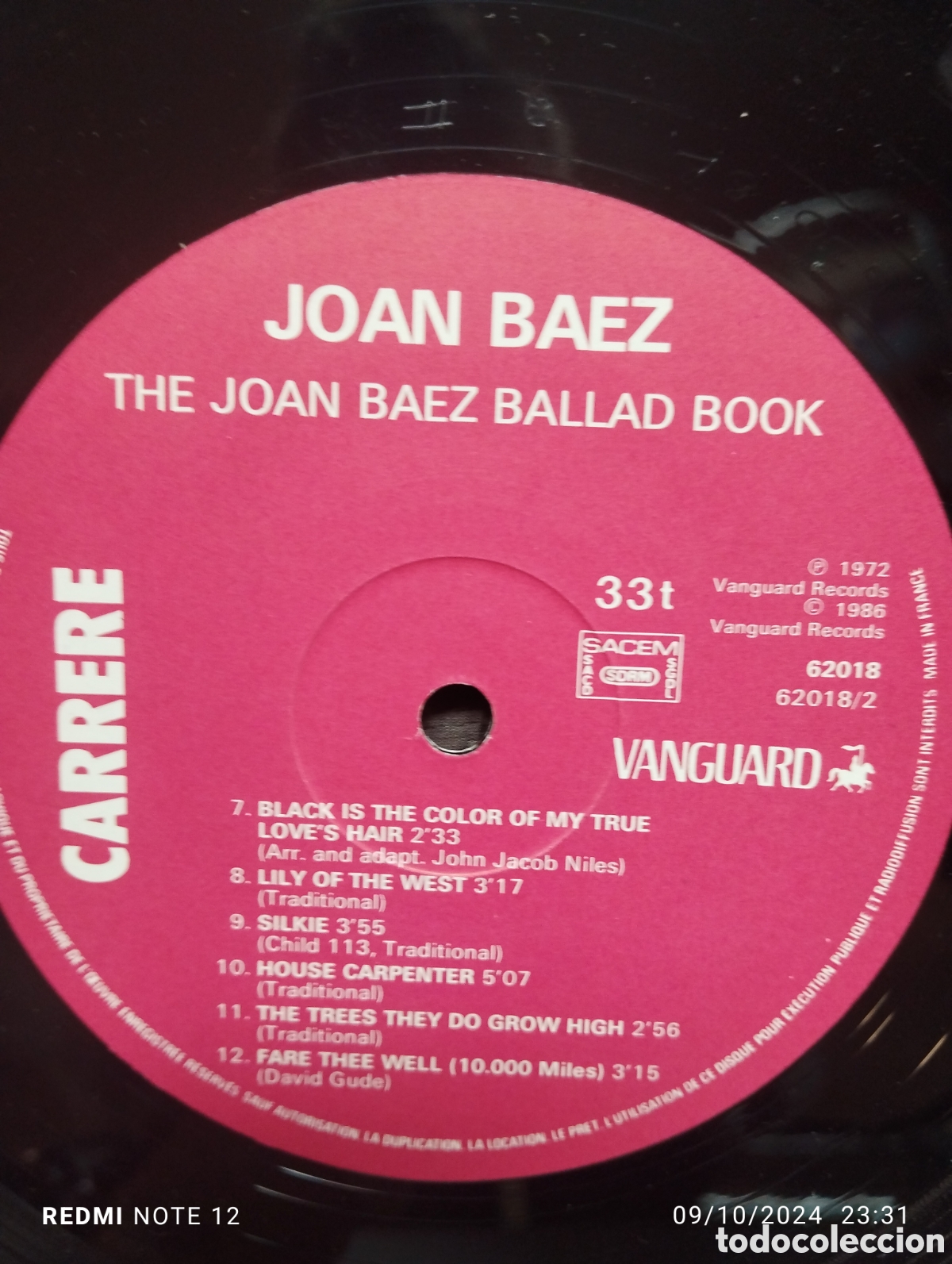 Discos de vinilo: THE JOAN BAEZ , BALLAD BOOK - Foto 4