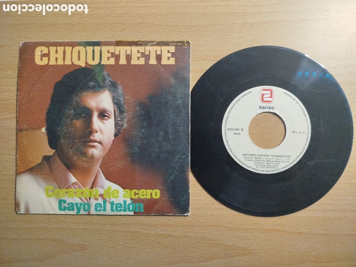 Discos de vinilo: CHIQUETETE. CORAZ&Oacute;N DE ACERO. CAYO EL TEL&Oacute;N. SINGLE. - Foto 1
