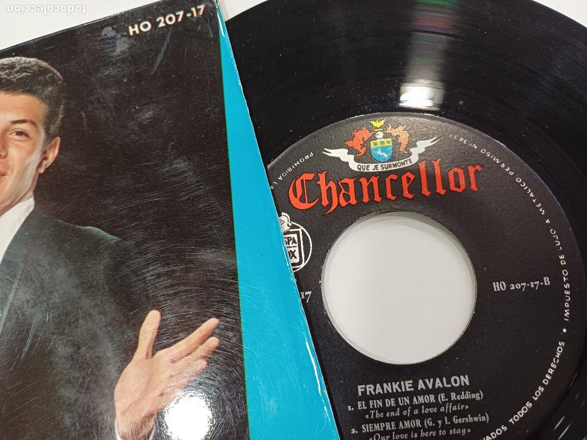 Discos de vinilo: FRANKIE AVALON/TERMINA LA MUSICA/SINGLE. - Foto 2