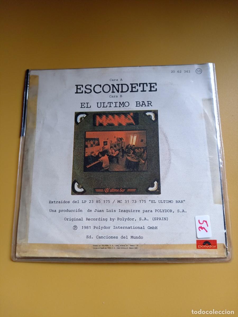 Discos de vinilo: Mam&aacute; - Esc&oacute;ndete / El &uacute;ltimo bar 1981 - Foto 2