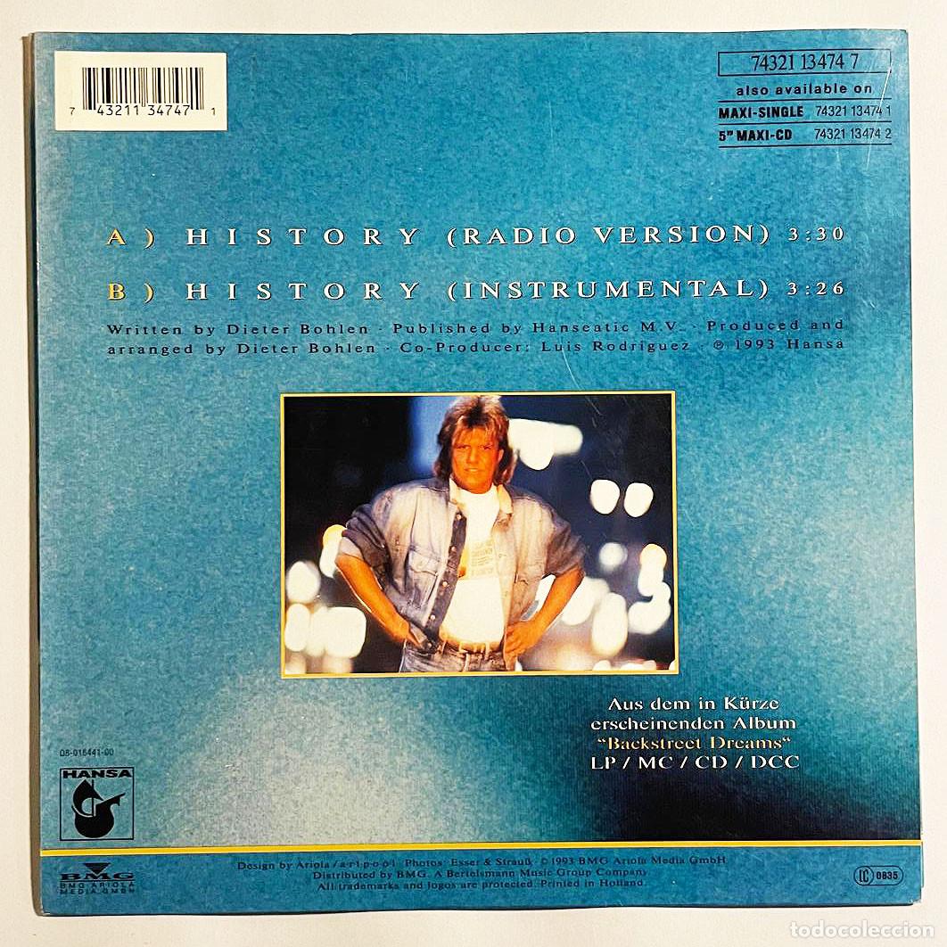Discos de vinilo: BLUE SYSTEM / HISTORY / Single 1993 / Hansa EU - Foto 2