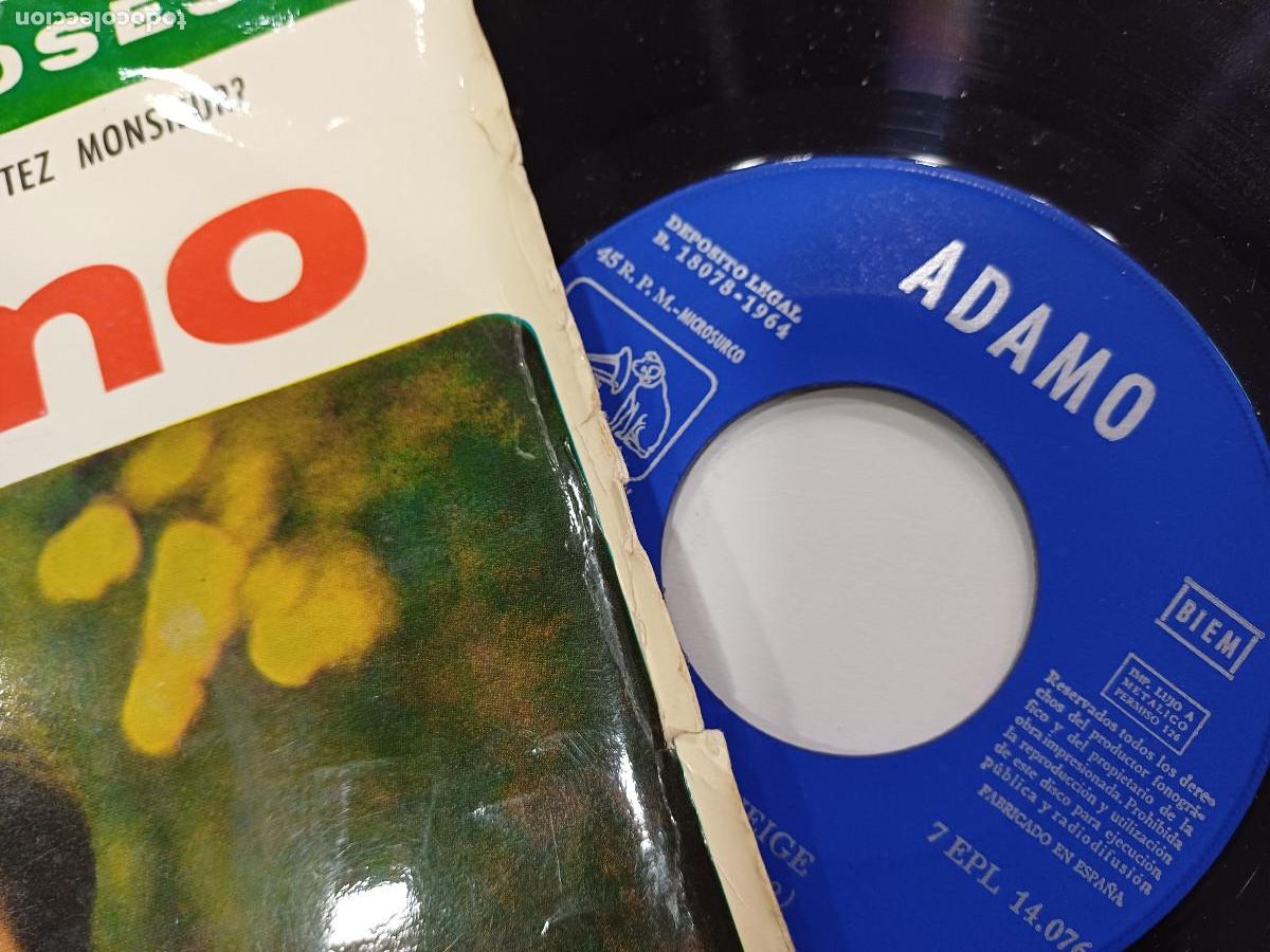 Discos de vinilo: ADAMO/TOMBE LA NEIGE/SINGLE. - Foto 2