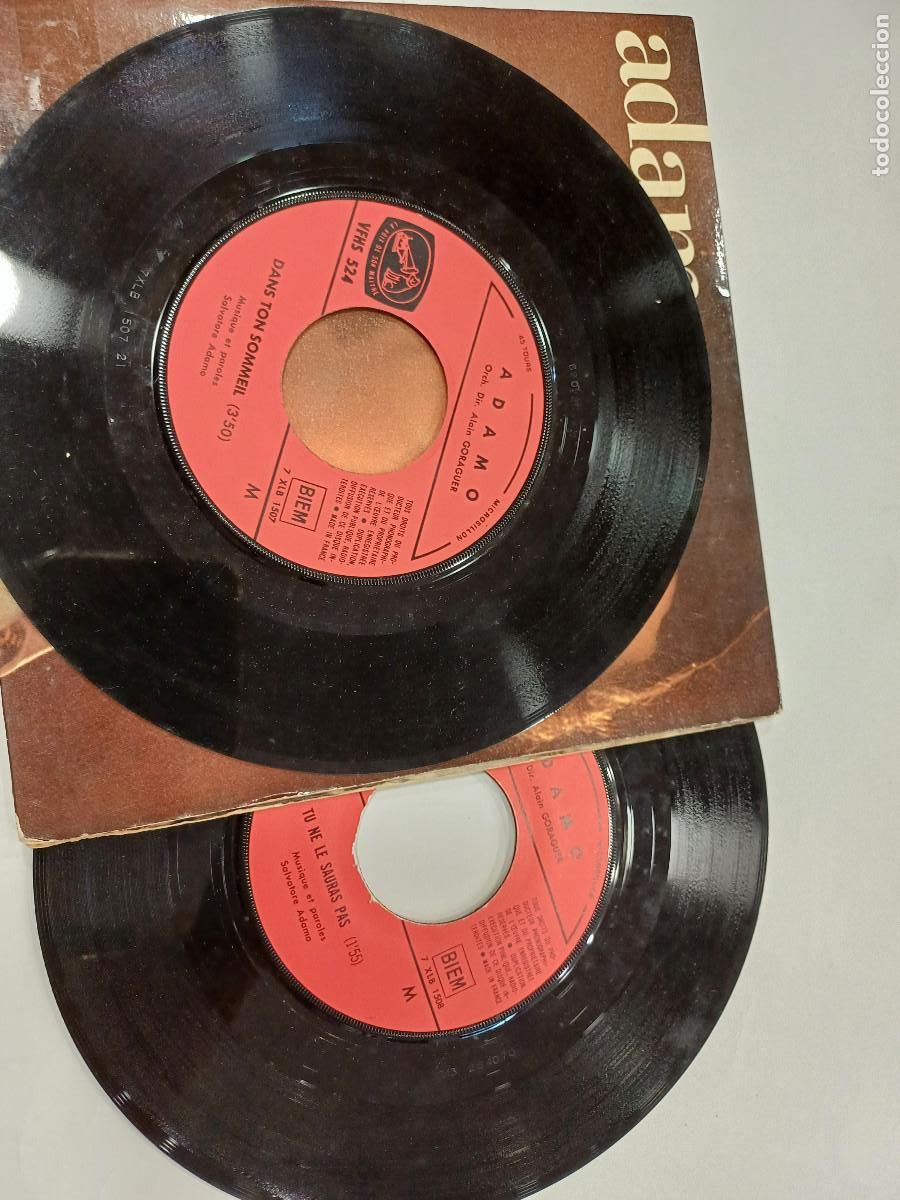 Discos de vinilo: ADAMO/LES GRATTE-CIEL/SINGLE GATEFOLD DOBLE. - Foto 2