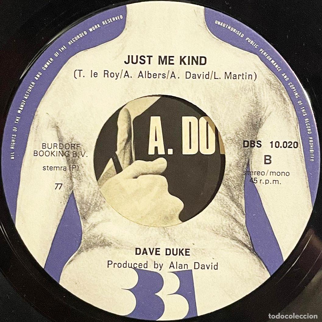 Discos de vinilo: DAVE DUKE / DOWN DOWN DOWN / Single 1977 / B.B.I. Records NED - Foto 3