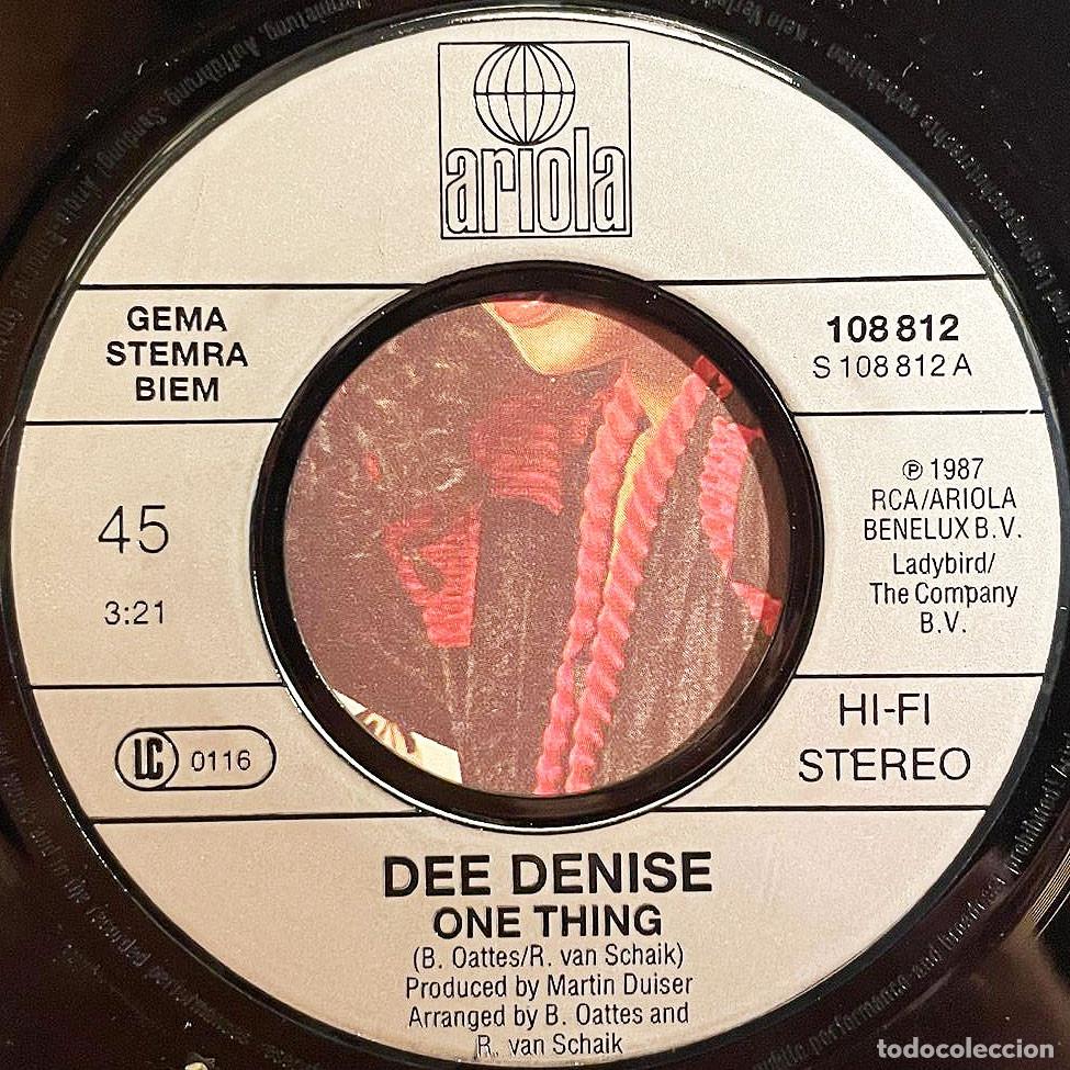 Discos de vinilo: DEE DENISE / ONE THING / Single 1986 / Ariola BENELUX - Foto 4