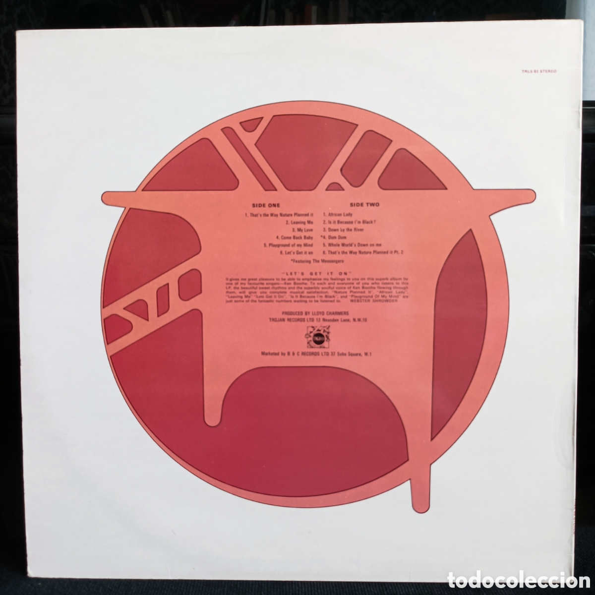 Discos de vinilo: Ken Boothe - Lets Get It On 1974 UK - Foto 2