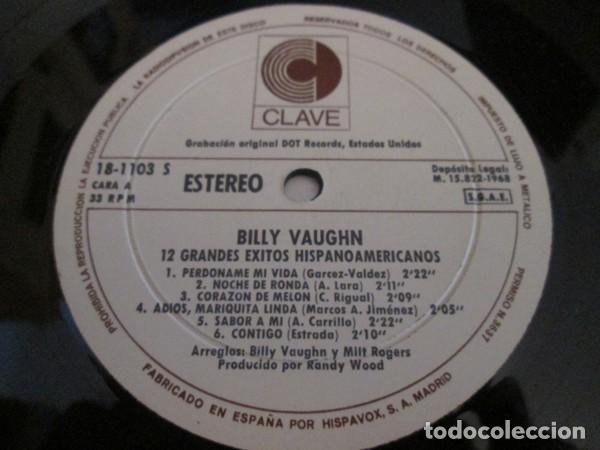 Discos de vinilo: Billy Vaughn - 12 Grandes Exitos Hispanoamericanos (LP Vinilo) - Foto 3