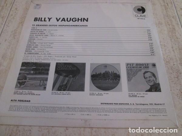 Discos de vinilo: Billy Vaughn - 12 Grandes Exitos Hispanoamericanos (LP Vinilo) - Foto 4