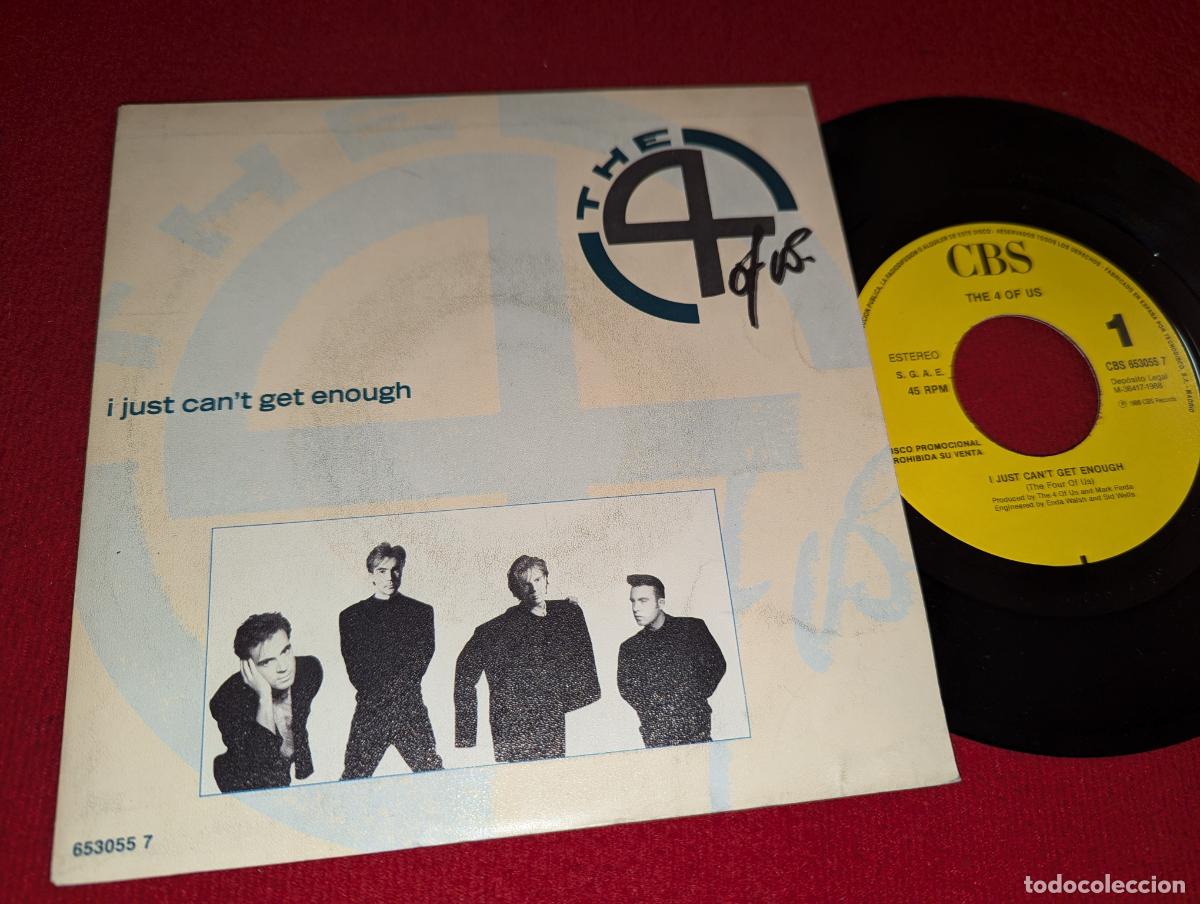 Vinyl records: THE 4 OF US I just can't get enough 7'' SINGLE 1988 CBS PROMO UNA CARA ESPA&Ntilde;A SPAIN