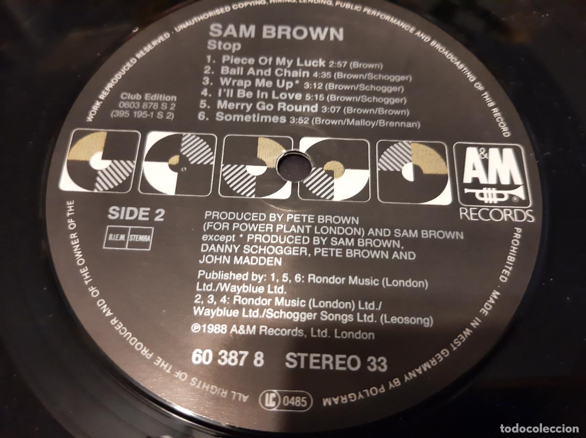 Discos de vinilo: SAM BROWN -STOP!- LP DISCO VINILO - Foto 2